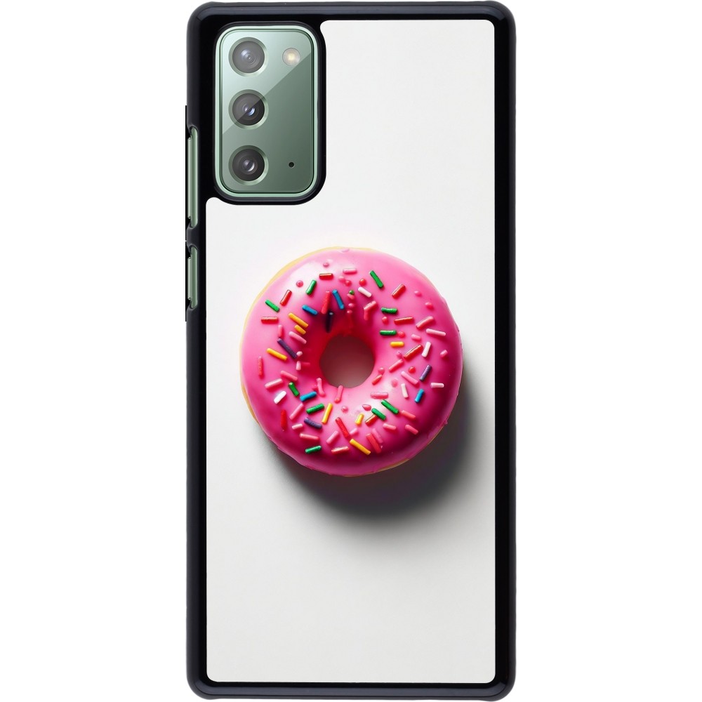 Samsung Galaxy Note 20 Case Hülle - Weisser Hintergrund, pinker Donut