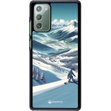 Samsung Galaxy Note 20 Case Hülle - Snowboarder Berg
