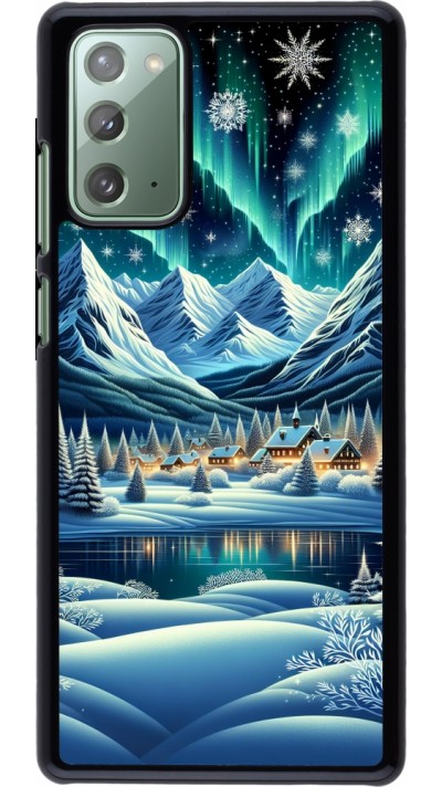 Coque Samsung Galaxy Note 20 - Snowy Mountain Village Lake night