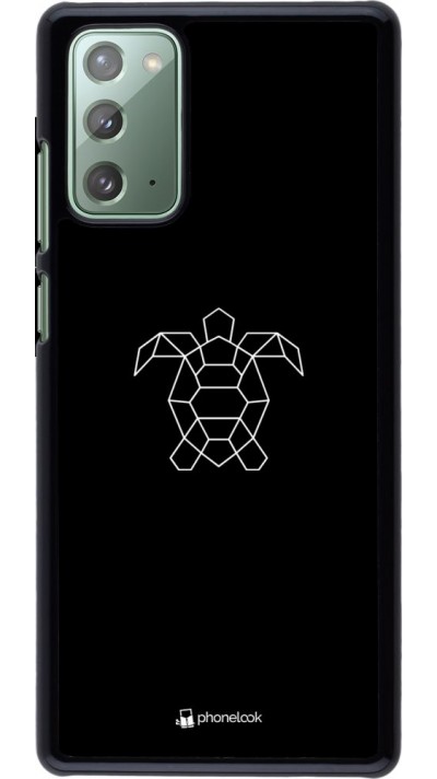 Coque Samsung Galaxy Note 20 - Turtles lines on black