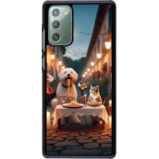 Samsung Galaxy Note 20 Case Hülle - Valentin 2024 Hund & Katze Kerzenlicht