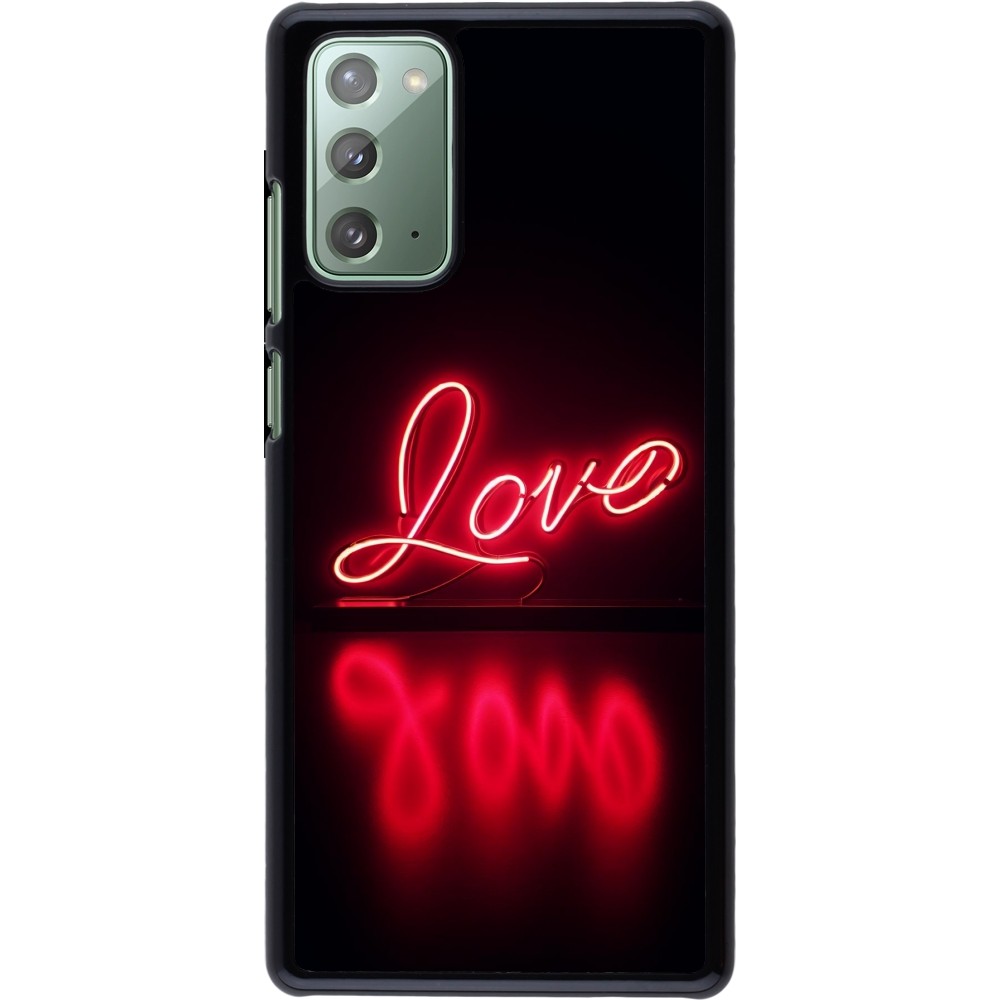 Samsung Galaxy Note 20 Case Hülle - Valentine 2025 Neon Liebe