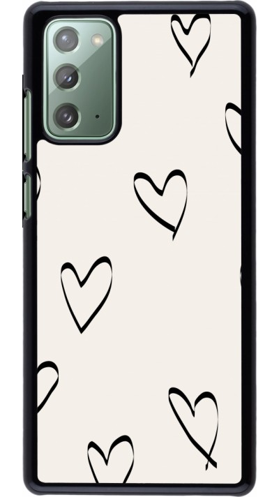 Samsung Galaxy Note 20 Case Hülle - Valentine 2023 minimalist hearts