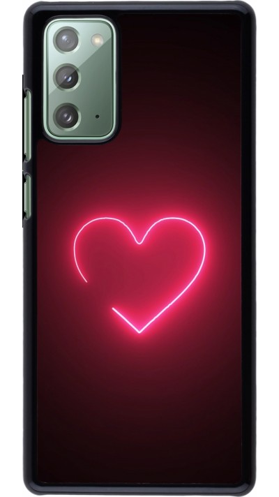 Coque Samsung Galaxy Note 20 - Valentine 2023 single neon heart