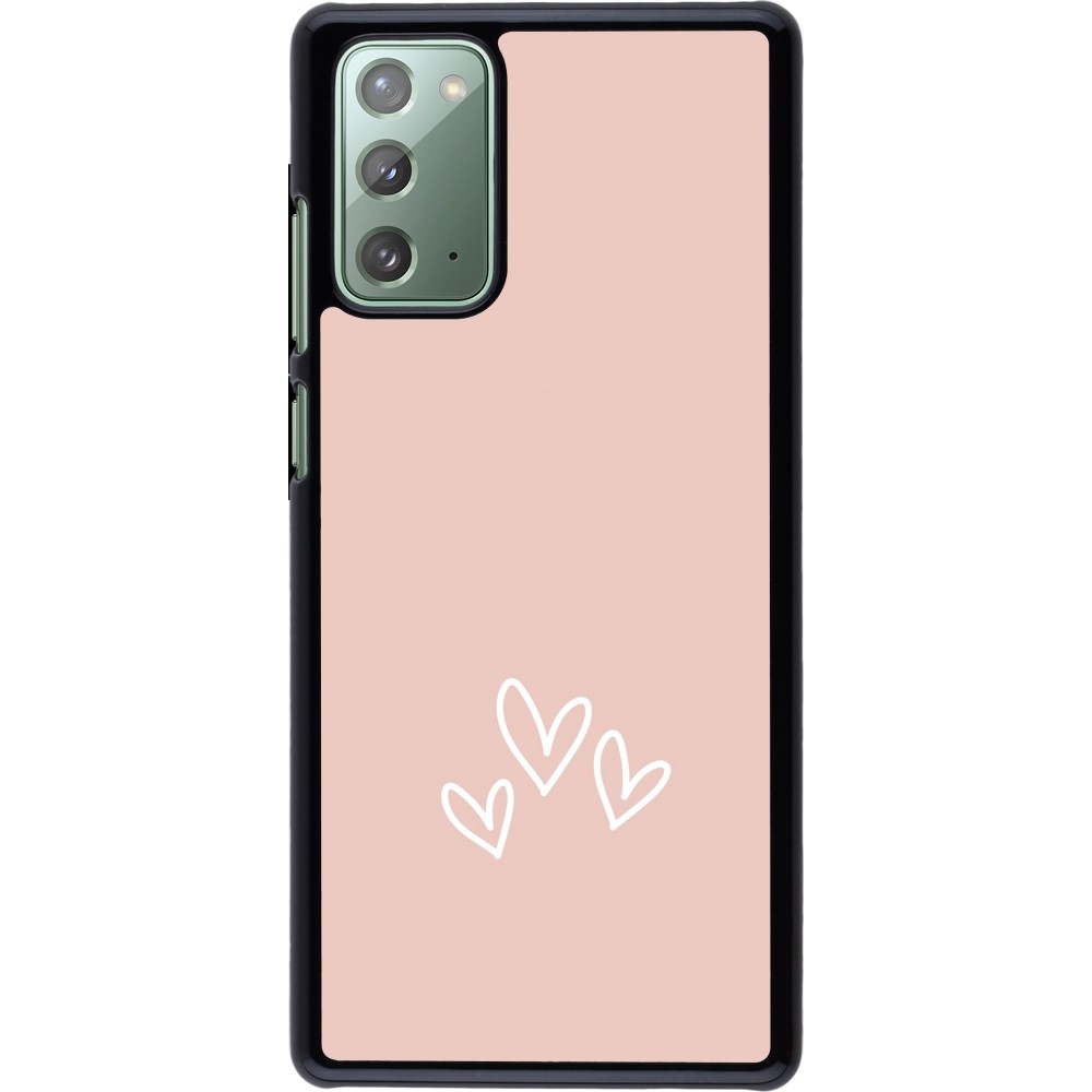 Samsung Galaxy Note 20 Case Hülle - Valentine 2023 three minimalist hearts