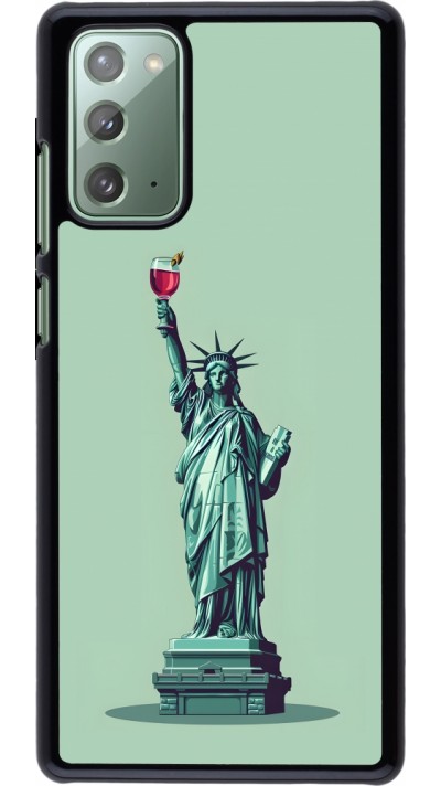 Coque Samsung Galaxy Note 20 - Wine Statue de la liberté avec un verre de vin