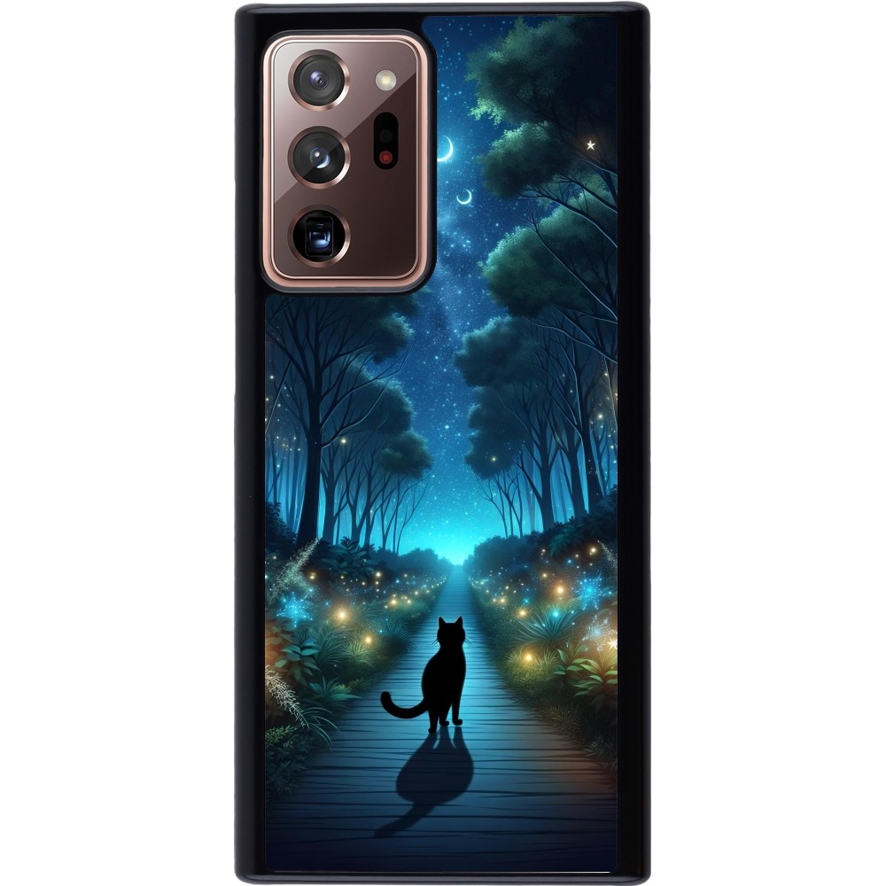Samsung Galaxy Note 20 Ultra Case Hülle - Schwarze Katze Spaziergang