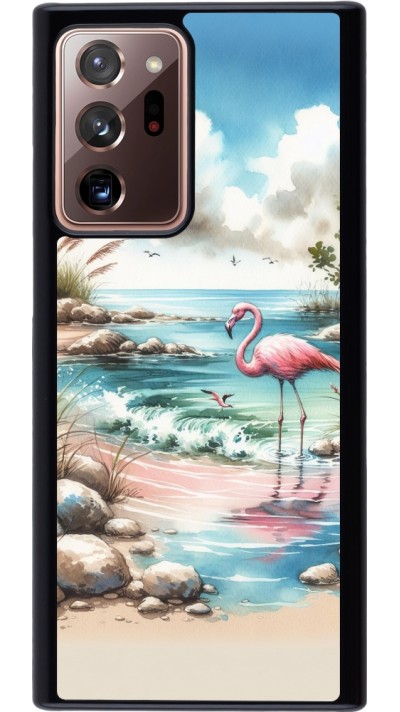 Coque Samsung Galaxy Note 20 Ultra - Flamant rose aquarelle