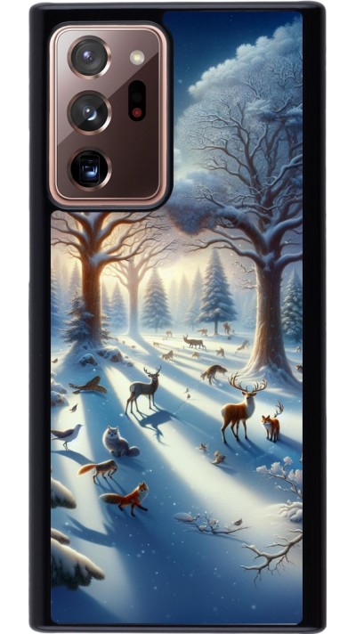 Coque Samsung Galaxy Note 20 Ultra - Forêt neige enchantée
