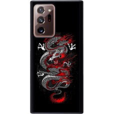 Samsung Galaxy Note 20 Ultra Case Hülle - Japanese style Dragon Tattoo Red Black