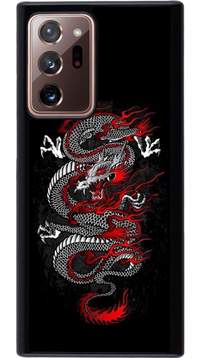 Samsung Galaxy Note 20 Ultra Case Hülle - Japanese style Dragon Tattoo Red Black