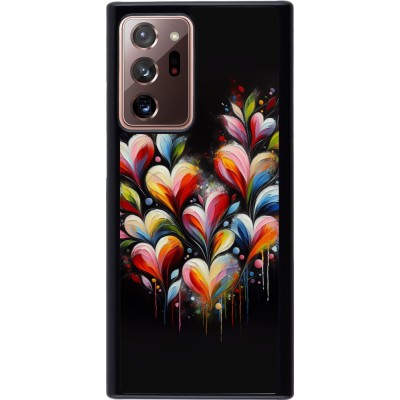 Coque Samsung Galaxy Note 20 Ultra - Valentine 2024 Coeur Noir Abstrait