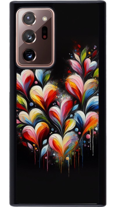 Samsung Galaxy Note 20 Ultra Case Hülle - Valentin 2024 Schwarzes Herz Abstrakt