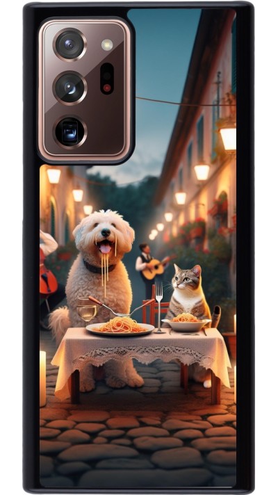 Coque Samsung Galaxy Note 20 Ultra - Valentine 2024 Dog & Cat Candlelight