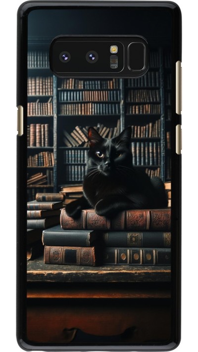 Samsung Galaxy Note8 Case Hülle - Katze Bücher dunkel