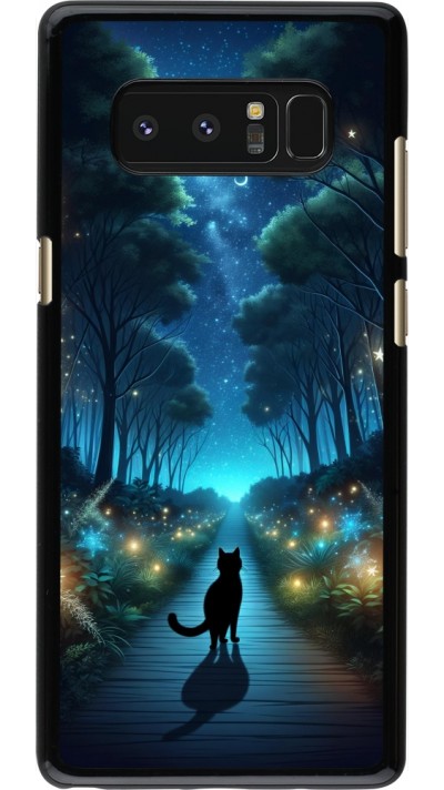 Coque Samsung Galaxy Note8 - Chat noir promenade