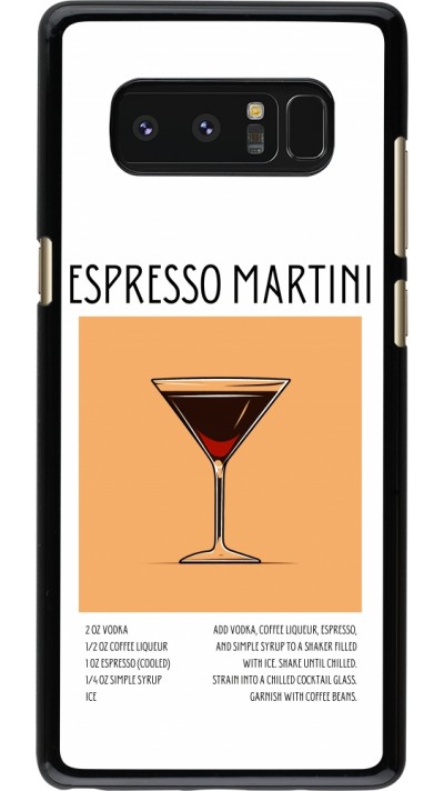 Samsung Galaxy Note8 Case Hülle - Cocktail Rezept Espresso Martini