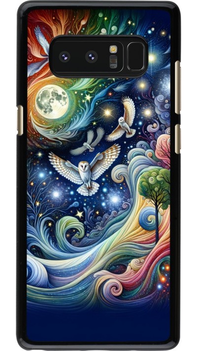 Samsung Galaxy Note8 Case Hülle - Fliegender Blumen-Eule