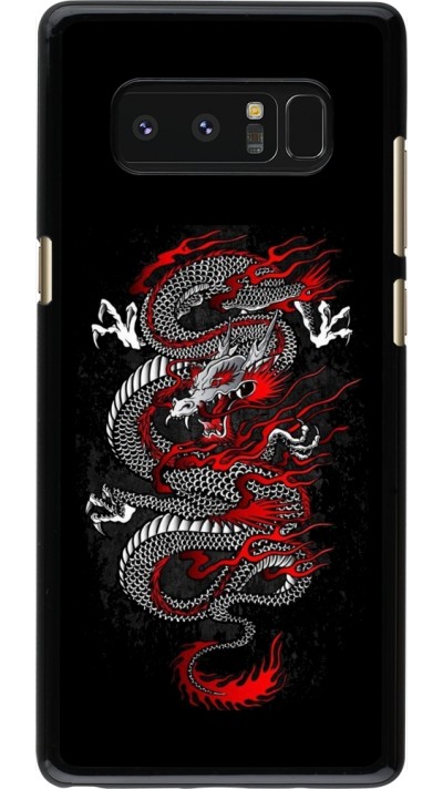 Coque Samsung Galaxy Note8 - Japanese style Dragon Tattoo Red Black