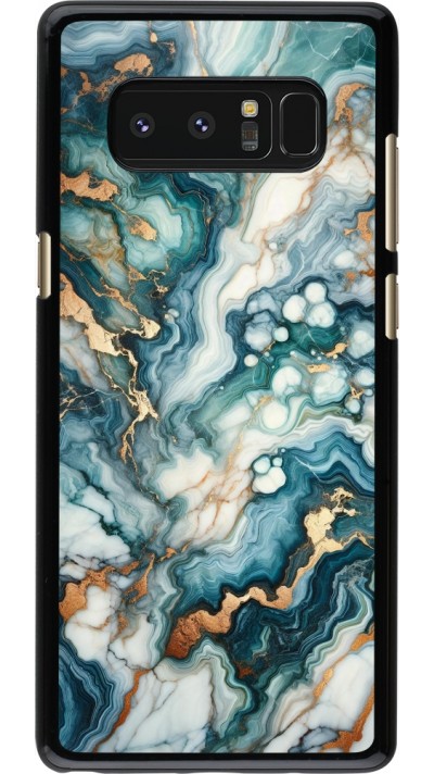 Samsung Galaxy Note8 Case Hülle - Grüner Blauer Goldener Marmor