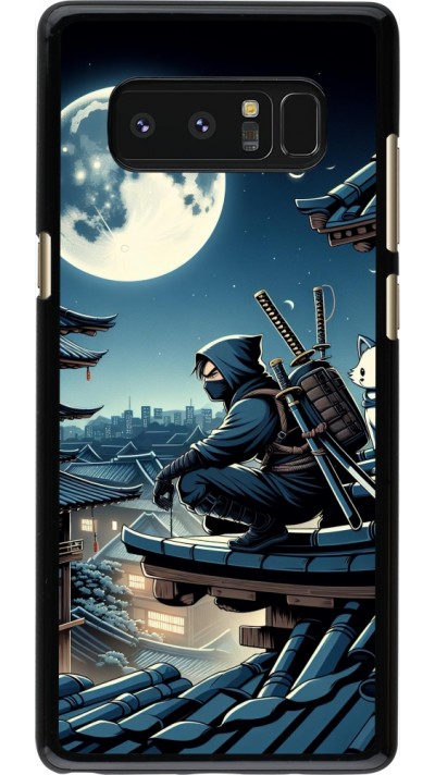 Samsung Galaxy Note8 Case Hülle - Ninja unter dem Mond