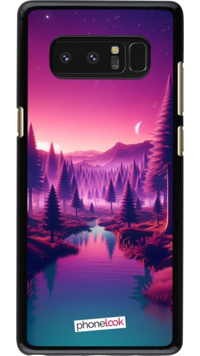 Coque Samsung Galaxy Note8 - Paysage Violet-Rose