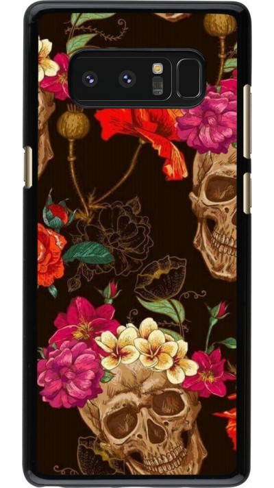Coque Samsung Galaxy Note8 - Skulls and flowers
