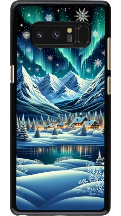 Coque Samsung Galaxy Note8 - Snowy Mountain Village Lake night