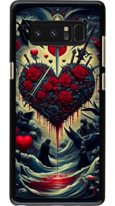 Samsung Galaxy Note8 Case Hülle - Dunkle Liebe Herz Blut