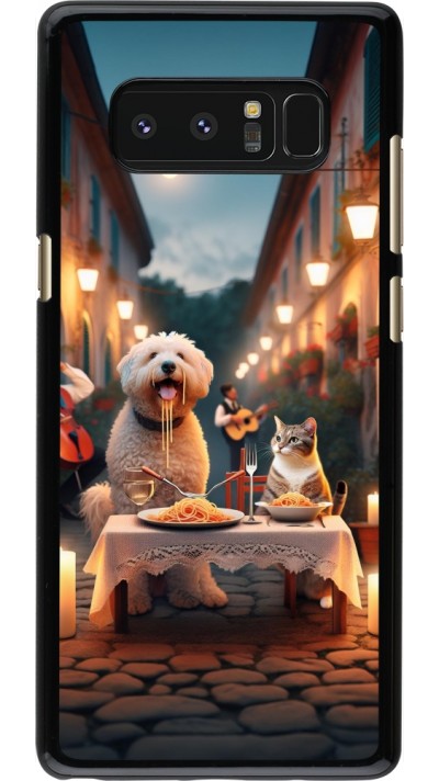Coque Samsung Galaxy Note8 - Valentine 2024 Dog & Cat Candlelight