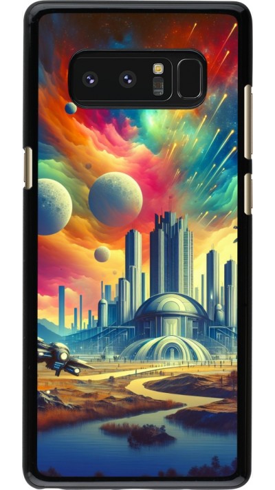 Samsung Galaxy Note8 Case Hülle - Futuristische Stadt ausserhalb der Kuppel