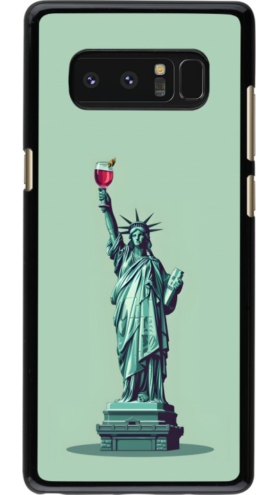 Coque Samsung Galaxy Note8 - Wine Statue de la liberté avec un verre de vin