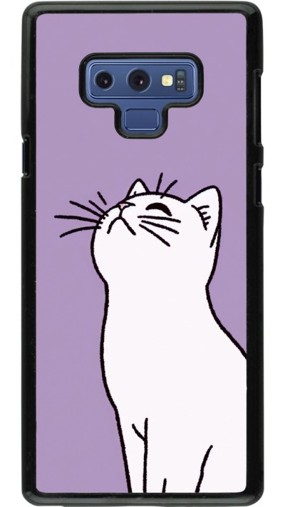 Coque Samsung Galaxy Note9 - Chat sur fond violet