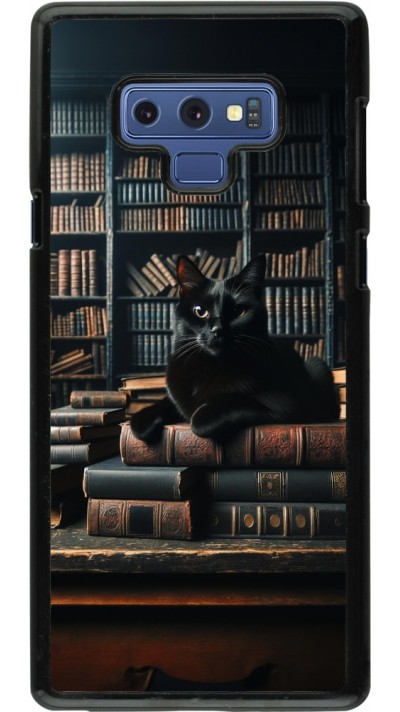 Samsung Galaxy Note9 Case Hülle - Katze Bücher dunkel