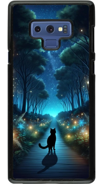 Coque Samsung Galaxy Note9 - Chat noir promenade
