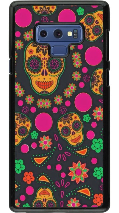 Samsung Galaxy Note9 Case Hülle - Halloween 22 colorful mexican skulls