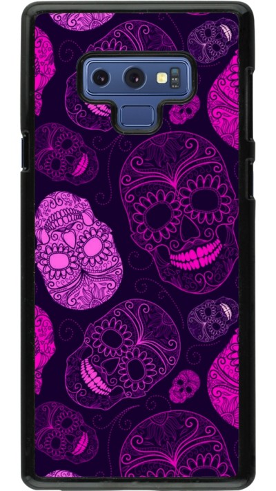 Samsung Galaxy Note9 Case Hülle - Halloween 2023 pink skulls