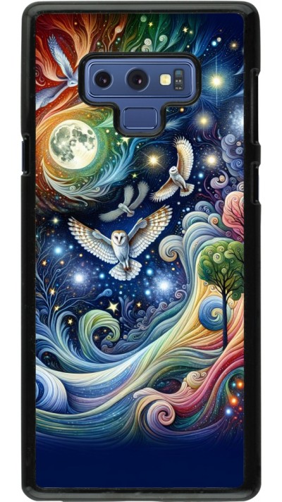 Coque Samsung Galaxy Note9 - hibou volant floral