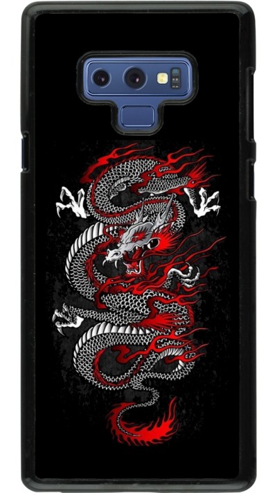 Coque Samsung Galaxy Note9 - Japanese style Dragon Tattoo Red Black