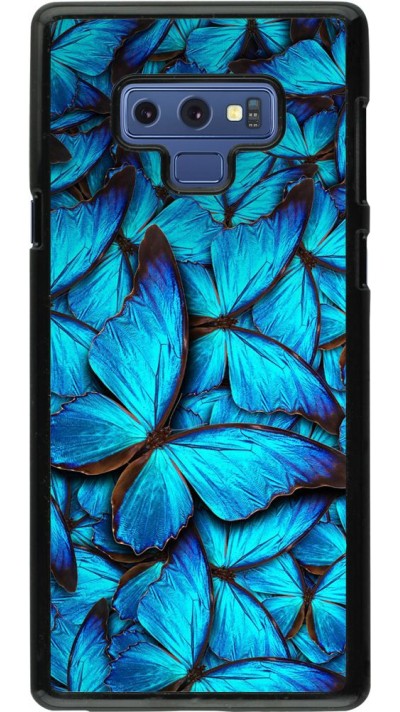 Coque Samsung Galaxy Note9 - Papillon - Bleu