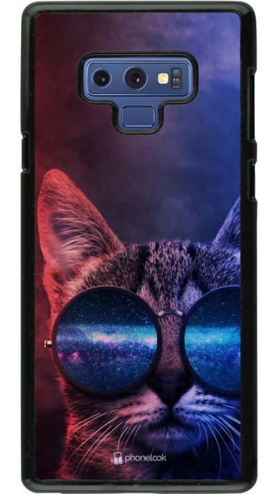 Coque Samsung Galaxy Note9 - Red Blue Cat Glasses