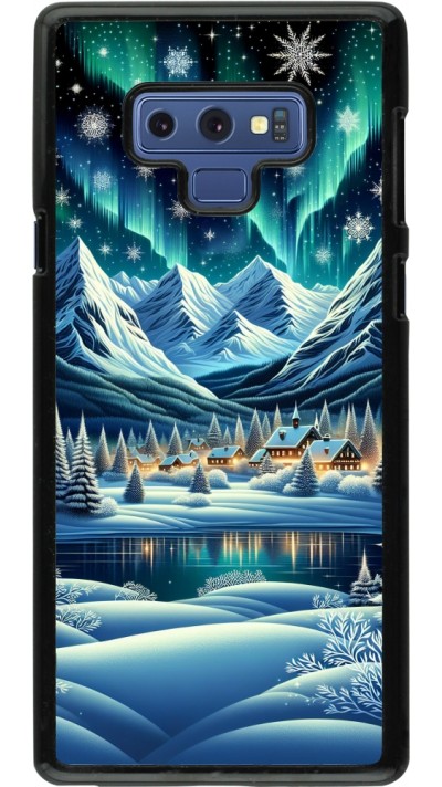 Coque Samsung Galaxy Note9 - Snowy Mountain Village Lake night
