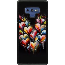 Coque Samsung Galaxy Note9 - Valentine 2024 Coeur Noir Abstrait