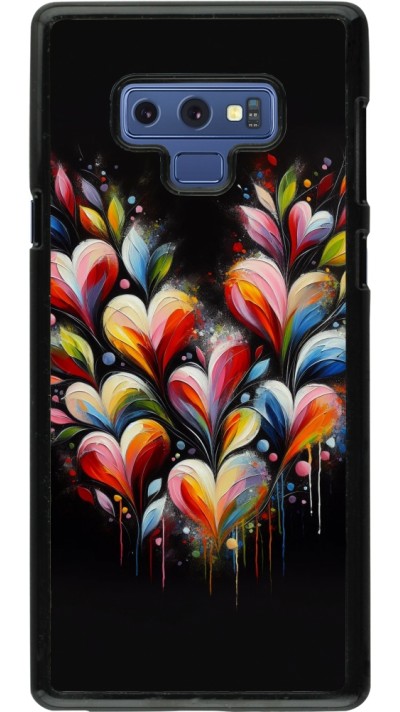 Coque Samsung Galaxy Note9 - Valentine 2024 Coeur Noir Abstrait