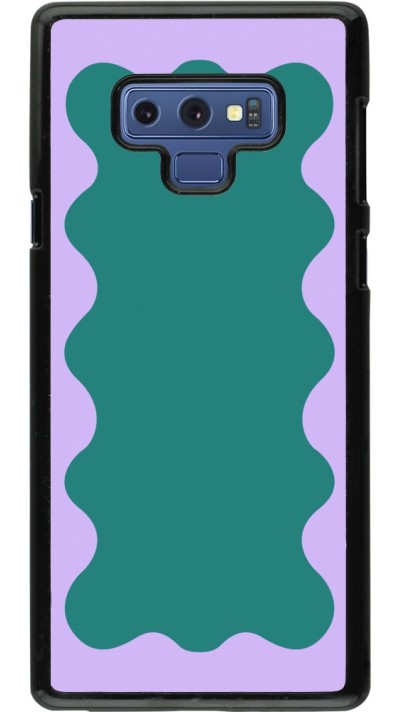 Coque Samsung Galaxy Note9 - Wavy Rectangle Green Purple