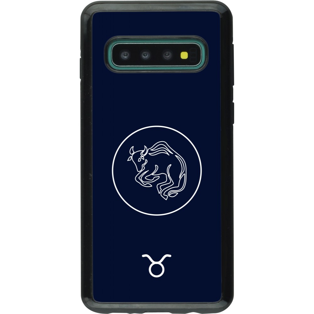 Samsung Galaxy S10 Case Hülle - Hybrid Armor schwarz Astrologie Stier