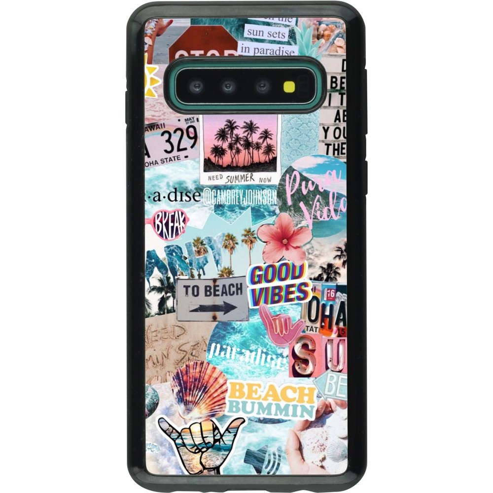 Coque Samsung Galaxy S10 - Hybrid Armor noir Summer 20 collage