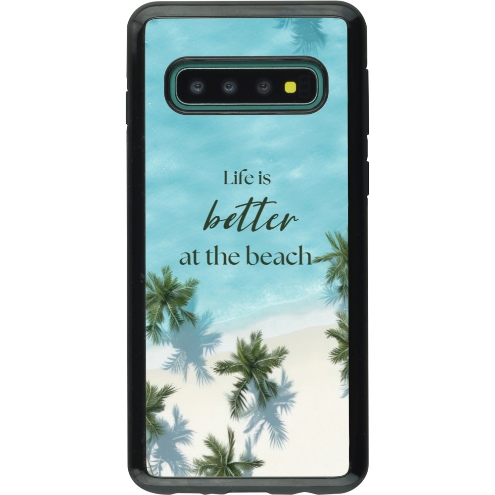 Samsung Galaxy S10 Case Hülle - Hybrid Armor schwarz Summer 2025 Life is better at the beach