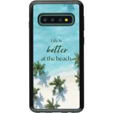 Samsung Galaxy S10 Case Hülle - Hybrid Armor schwarz Summer 2025 Life is better at the beach