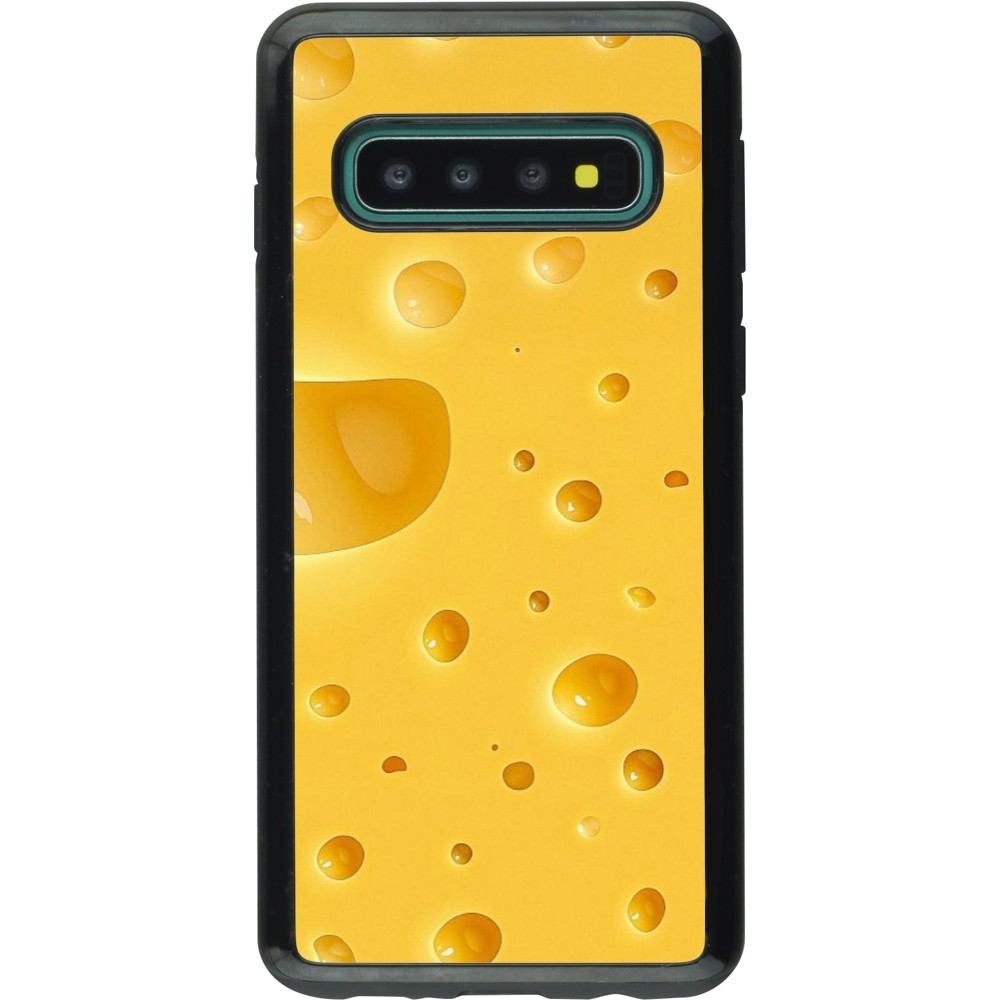 Coque Samsung Galaxy S10 - Hybrid Armor noir Fête Nationale Suisse Cheese